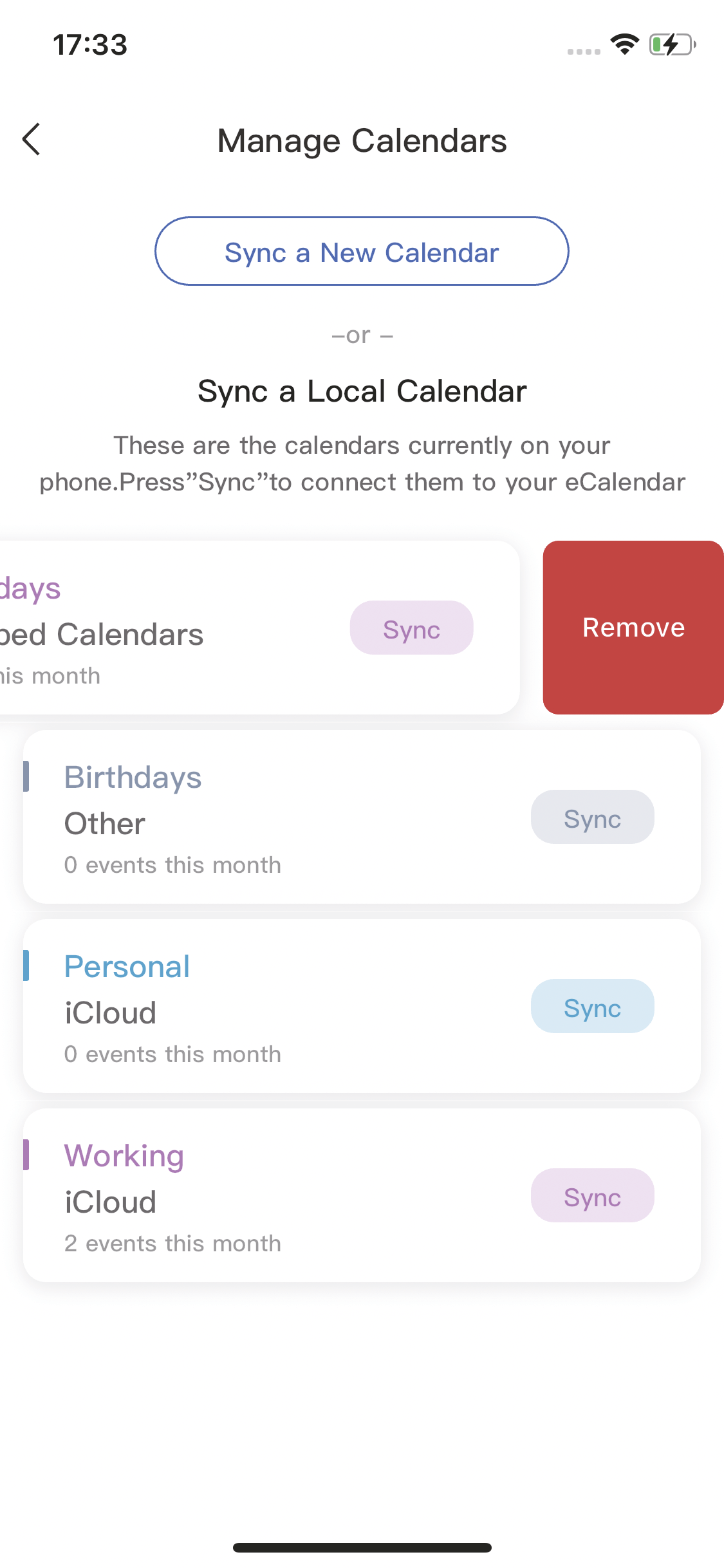 Delete Calendar 1